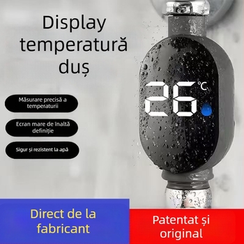 Termometru de duș cu afișaj LED digital, intervalul de temperatură 00–99°C, accesoriu pentru capul de duș