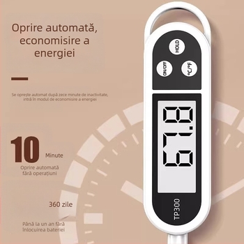 Termometru de apă pentru bucătărie, cu sondă de înaltă precizie, model 4533; rezoluție de temperatură 1°C; nu este importat