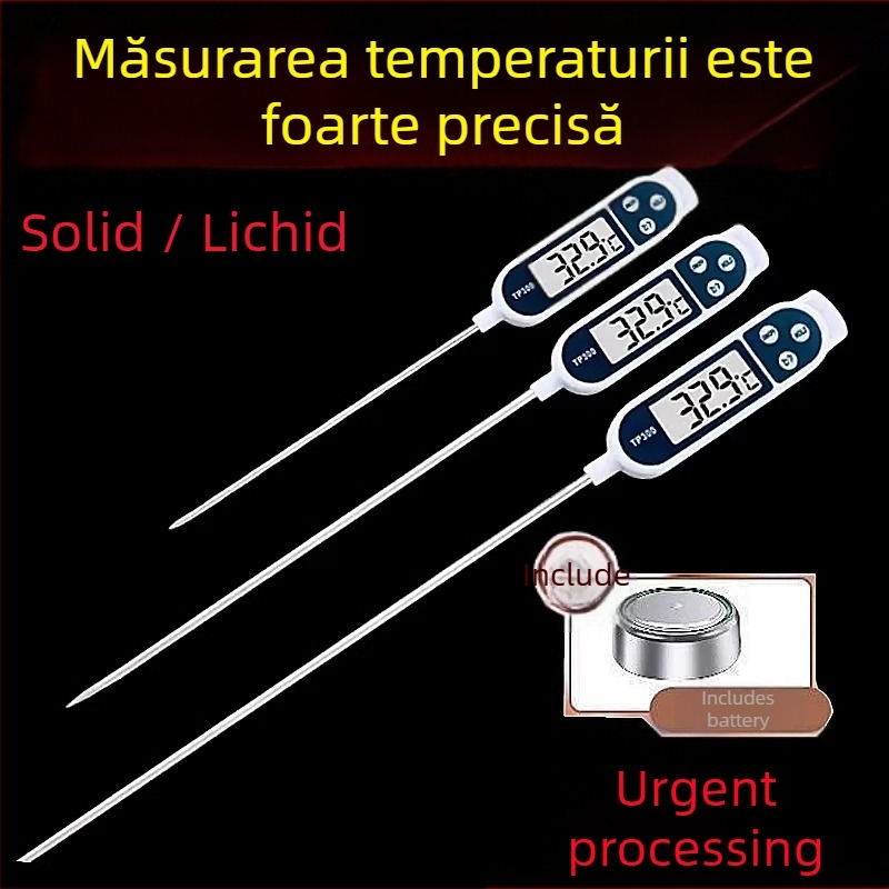 Termometru de apă pentru bucătărie, cu sondă de înaltă precizie, model 4533; rezoluție de temperatură 1°C; nu este importat