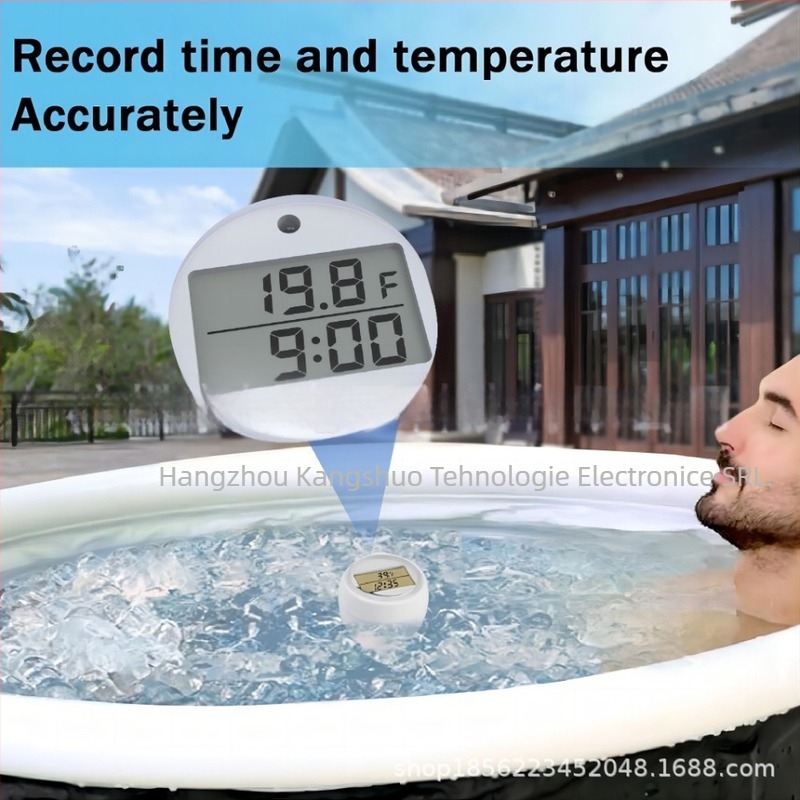 Termometru de apă pentru baie cu gheață, cu temporizator, rezoluție 1°C