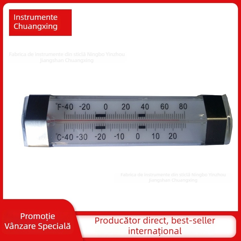 Termometru de frigider din sticlă, model L-2, Standard intern, interval de măsurare -20~27, Eroare de indicație: pozitivă și negativă
