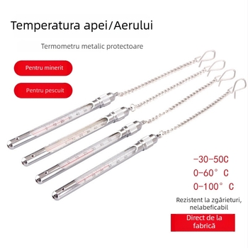 Termometru de sticlă pentru minerit și acvacultură, carcasă din oțel inoxidabil cu înveliș de cupru, precizie înaltă