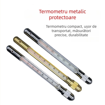 Termometru de sticlă pentru minerit și acvacultură, carcasă din oțel inoxidabil cu înveliș de cupru, precizie înaltă