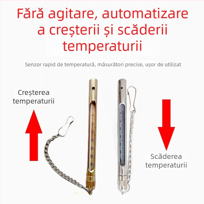 Termometru de sticlă pentru minerit și acvacultură, carcasă din oțel inoxidabil cu înveliș de cupru, precizie înaltă