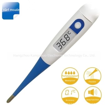 Termometru digital electronic HS-28 pentru uz casnic — măsurare orală, subraț și rectal; interval 32–42°C; precizie ±0.1°C; baterie 1.5V