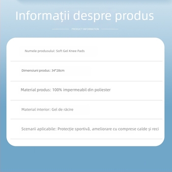 Placă de gheață pentru genunchi cu gel – pentru terapie caldă și rece, material poliester, umplere gel, 800 g, cutie cu 10 buc.