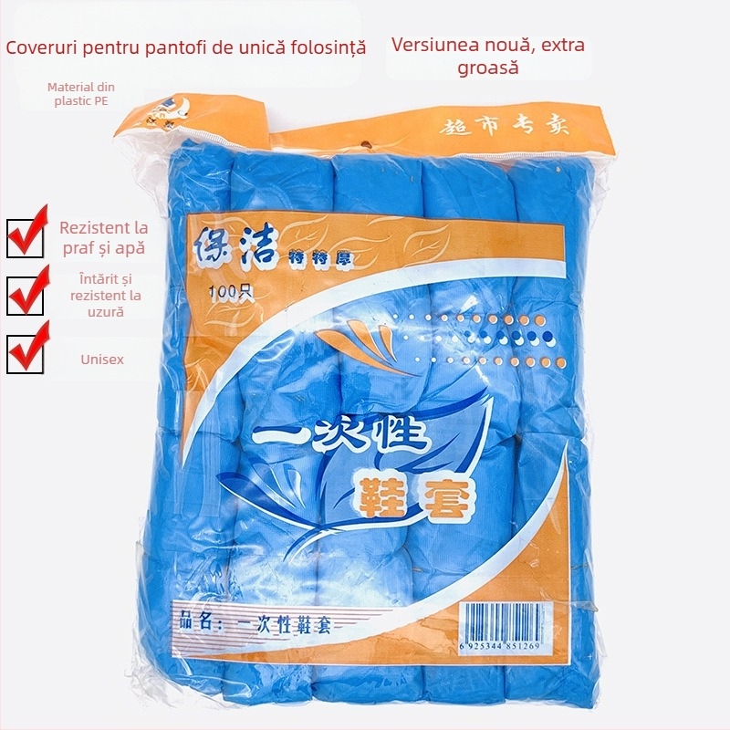Coveruri de pantofi de unică folosință din PE, extra groase, antiderapante și rezistente la praf pentru casă și birou