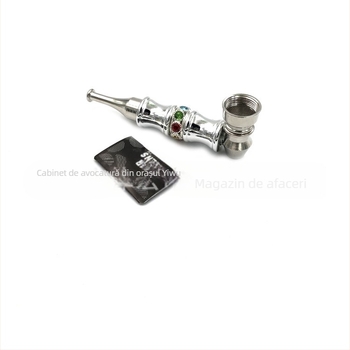 Pipă metalică pentru fum cu formă nod bambus din rășină, portabilă, imprimare de logo disponibilă