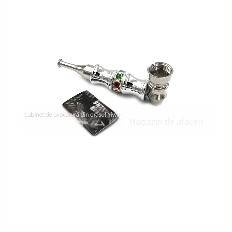 Pipă metalică pentru fum cu formă nod bambus din rășină, portabilă, imprimare de logo disponibilă