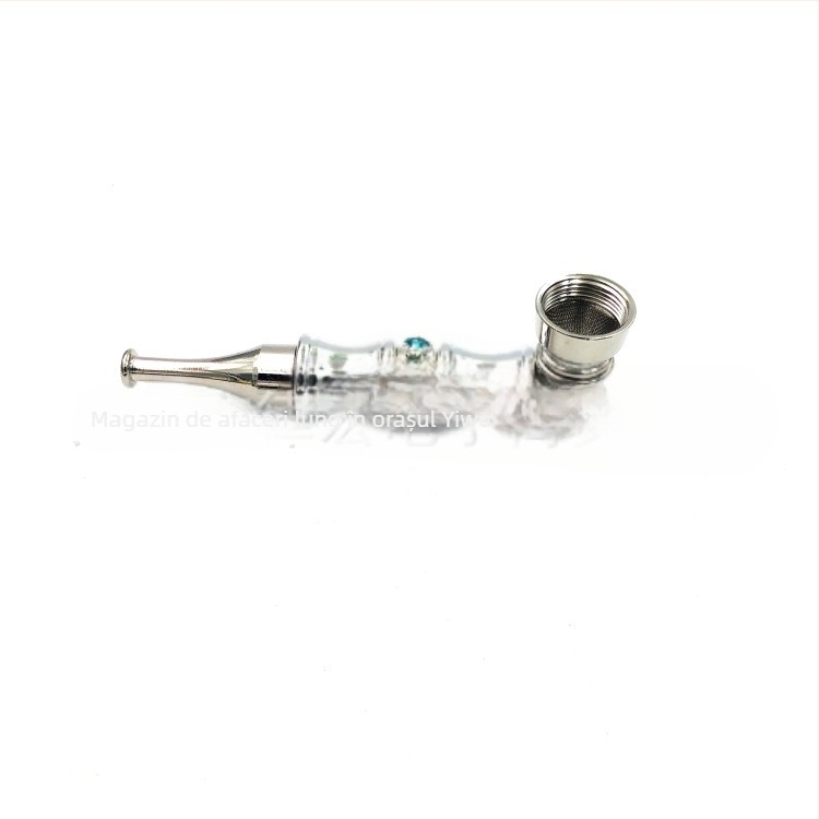 Pipă metalică pentru fum cu formă nod bambus din rășină, portabilă, imprimare de logo disponibilă