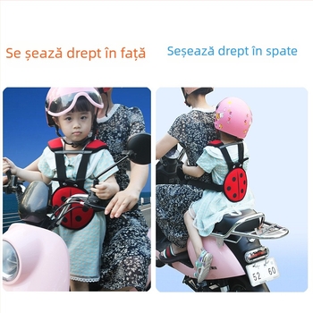 Ham de siguranță pentru copii pentru motociclete și vehicule electrice, poliester, potrivit pentru 1,5–12 ani, opțiune de personalizare