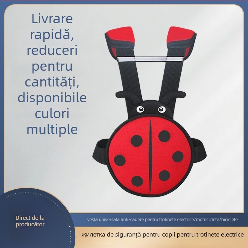 Ham de siguranță pentru copii pentru motociclete și vehicule electrice, poliester, potrivit pentru 1,5–12 ani, opțiune de personalizare