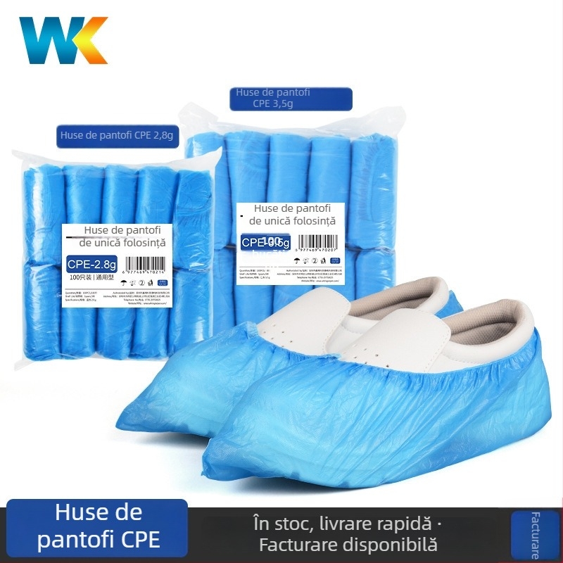 Capace de unică folosință pentru încălțăminte, din material nețesut, îngroșate, rezistente la praf, cu design cu două nervuri, pentru camere curate