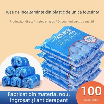 Coveruri de încălțăminte din plastic PE, de unică folosință, grosime medie, protecție împotriva prafului, pentru atelier și casă