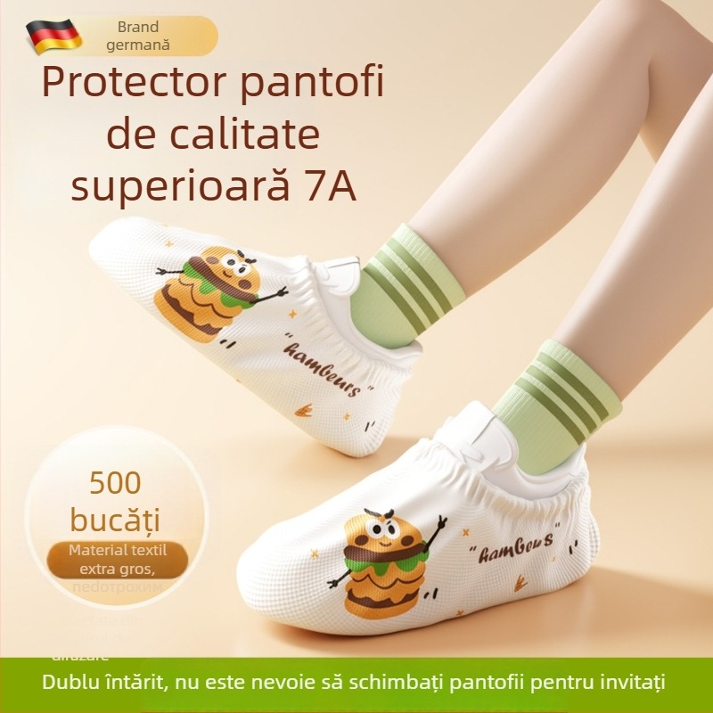 Protecții pentru pantofi de unică folosință, cu dublu strat, antialunecare, rezistente la uzură, din materiale nețesute, pentru interior