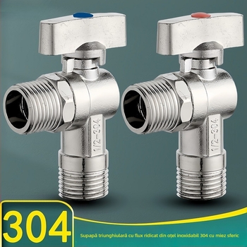 Valvă de închidere din alamă pentru toaletă și boiler, model HYX-325, presiune de lucru 0,6 MPa, diametru interior Ø15 mm, montaj rotativ