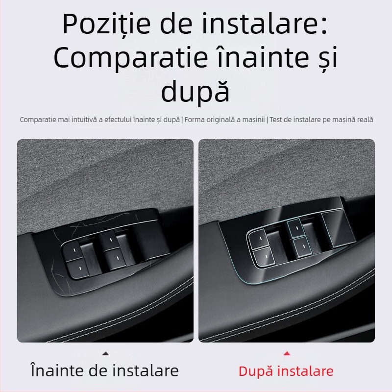 Film protector TPU pentru coloana centrală Tesla Model 3 – protecție împotriva zgârieturilor pentru butoanele de pe volan, butonul de ușă, panoul de control central și panoul de comutatoare ale geamurilor