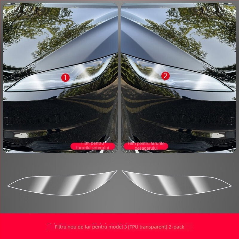 Film protector TPU pentru coloana centrală Tesla Model 3 – protecție împotriva zgârieturilor pentru butoanele de pe volan, butonul de ușă, panoul de control central și panoul de comutatoare ale geamurilor
