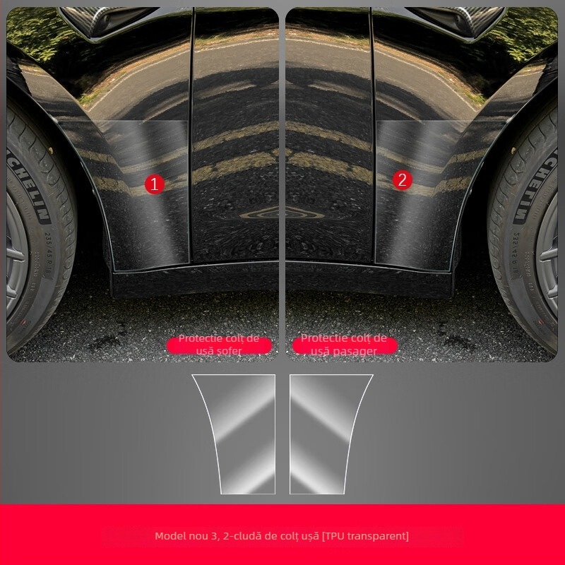 Film protector TPU pentru coloana centrală Tesla Model 3 – protecție împotriva zgârieturilor pentru butoanele de pe volan, butonul de ușă, panoul de control central și panoul de comutatoare ale geamurilor