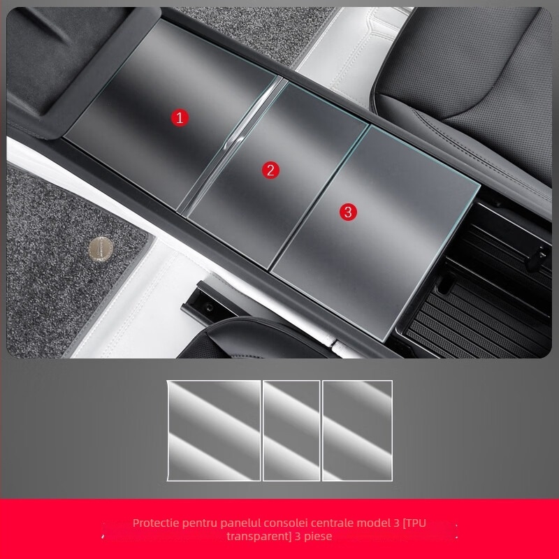 Film protector TPU pentru coloana centrală Tesla Model 3 – protecție împotriva zgârieturilor pentru butoanele de pe volan, butonul de ușă, panoul de control central și panoul de comutatoare ale geamurilor