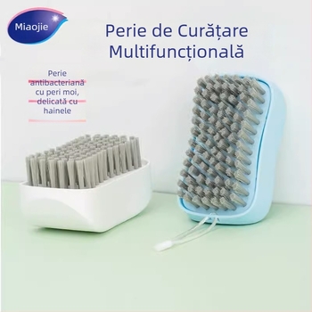 Miaojie perie pentru pantofi cu peri moi și tari din plastic pentru curățare la domiciliu, îndepărtarea petelor