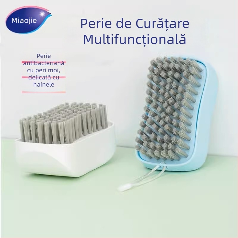 Miaojie perie pentru pantofi cu peri moi și tari din plastic pentru curățare la domiciliu, îndepărtarea petelor