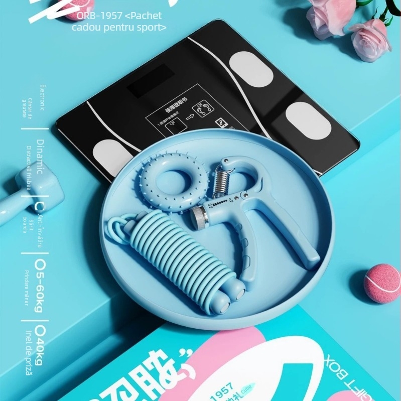 Orbital Dopamine set sportiv cadou cu set frisbee Orb-1957 și cântar electronic Orb-1955, afișaj LED de 3 inch, capacitate 180 kg, alimentare USB, senzor cu 4 puncte, operare prin atingere