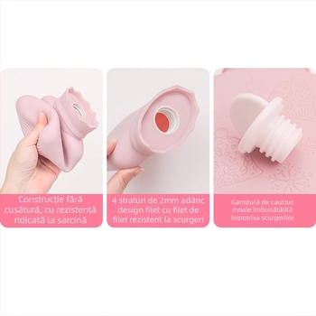 Sticlă de apă din silicon, umplută cu apă, încălzitor mini portabil pentru mâini și burtă, 151 g, cald/rece