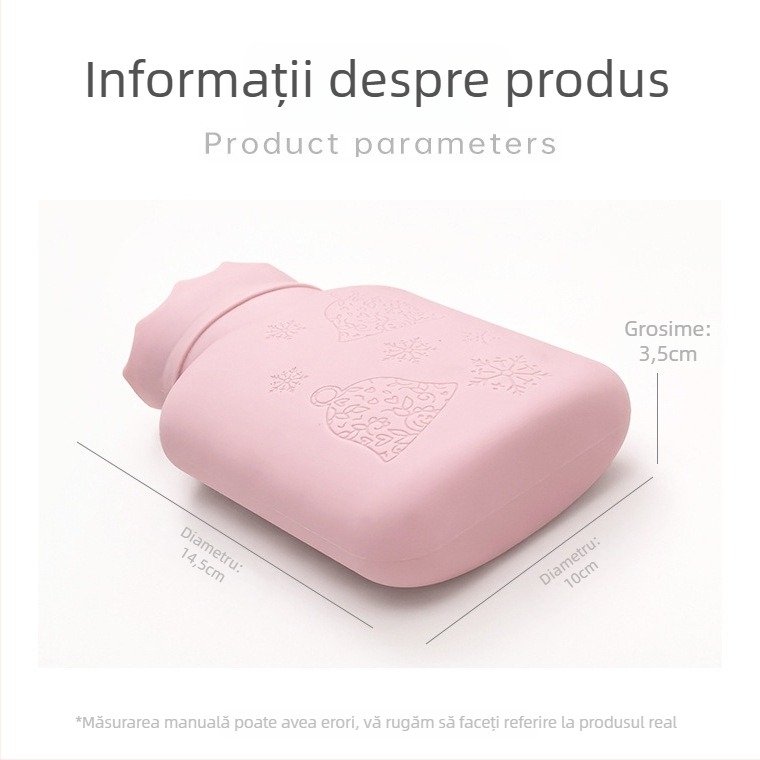 Sticlă de apă din silicon, umplută cu apă, încălzitor mini portabil pentru mâini și burtă, 151 g, cald/rece
