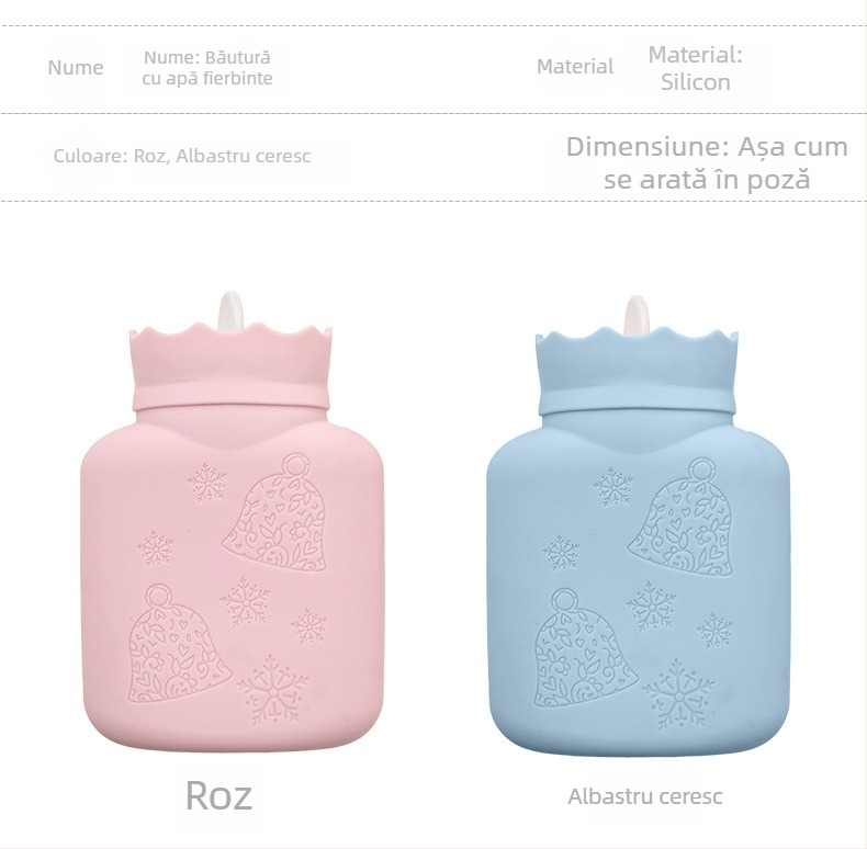 Sticlă de apă din silicon, umplută cu apă, încălzitor mini portabil pentru mâini și burtă, 151 g, cald/rece