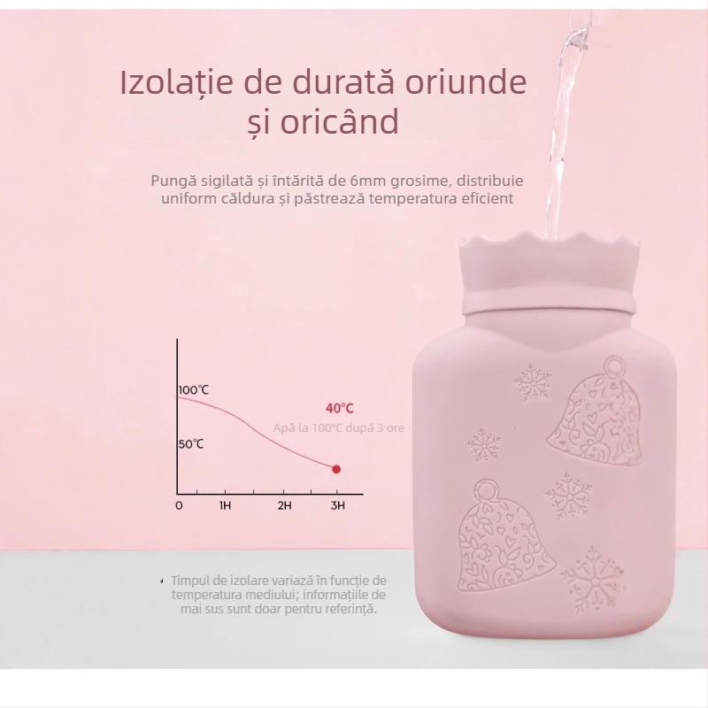 Sticlă de apă din silicon, umplută cu apă, încălzitor mini portabil pentru mâini și burtă, 151 g, cald/rece