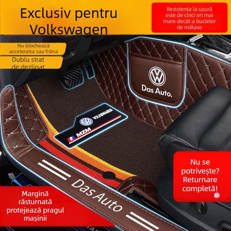 Covorașe auto cu acoperire totală pentru modelele VW (Material: TPE+XPE cu anti-derapaj; Grosime: 20mm; Greutate: 5kg; Stil: covorașe din piele)