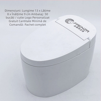 Vas de toaletă mini din plastic cu capac, decorativ și spațiu de depozitare, imprimare logo, personalizare disponibilă