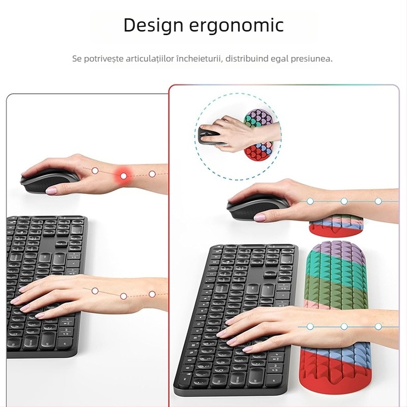 X7 suport pentru mână din silicon în formă de inimă pentru tastatură, birou și gaming, sprijin pentru încheietură, turnare prin injecție