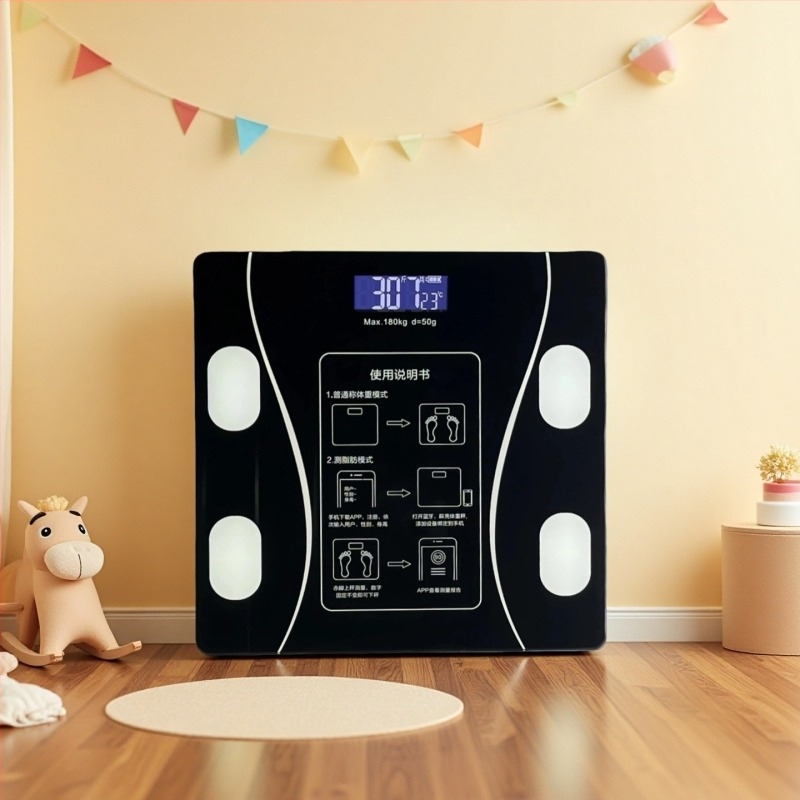 Cântar pentru compoziția corpului cu Bluetooth, încărcare USB, pentru uz casnic, măsoară grăsimea corporală, design simplu, model ZC26