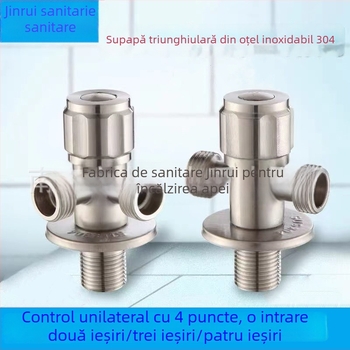 Valvă din oțel inoxidabil 304 pentru boiler, tri-căi, montaj pe perete, diametru interior 20 mm, model A-05, presiune de lucru 0,8 MPa