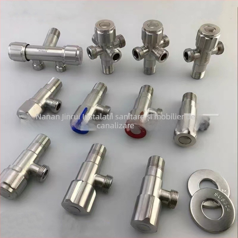 Valvă din oțel inoxidabil 304 pentru boiler, tri-căi, montaj pe perete, diametru interior 20 mm, model A-05, presiune de lucru 0,8 MPa