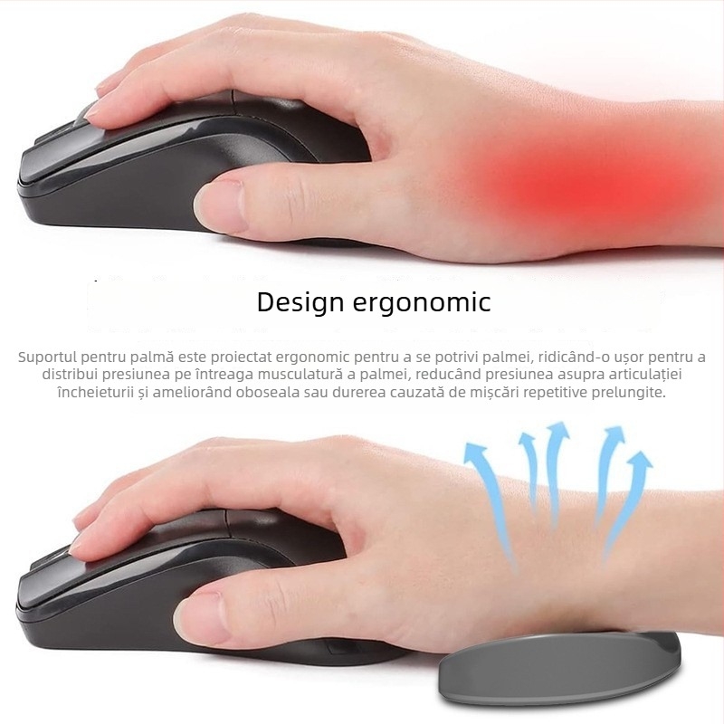 Mică pernă de încheietură pentru mouse, din rășină, cu design pe o singură față, turnare prin injecție, posibilitatea imprimării logo-ului și personalizare OEM