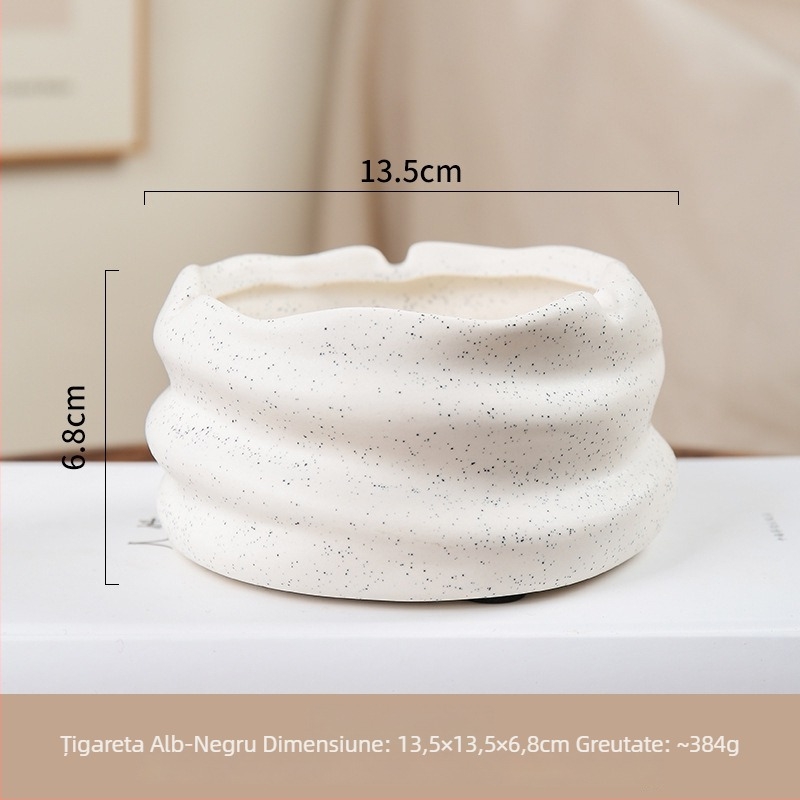 Scrumieră ceramică cu finisaj oglindit – Stil Nordic, obiect decorativ cu funcție de depozitare, personalizabil