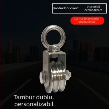 Scriplă din oțel inoxidabil pentru suspensie, cu două roți și două caneluri pentru ridicare – fixă, funcționare silențioasă, personalizată după desene