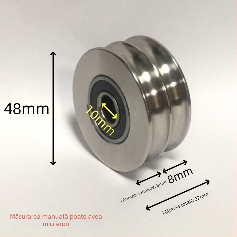 Scriplă din oțel inoxidabil pentru suspensie, cu două roți și două caneluri pentru ridicare – fixă, funcționare silențioasă, personalizată după desene