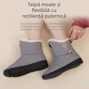 Papuci încălziți USB pentru femei, PU suprafață, talpă din cauciuc