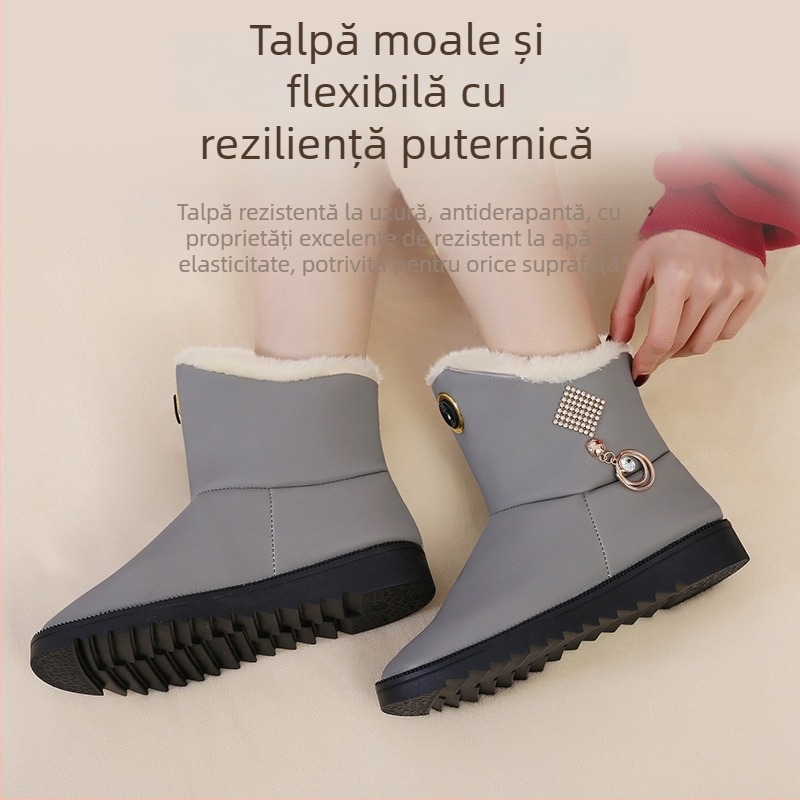 Papuci încălziți USB pentru femei, PU suprafață, talpă din cauciuc