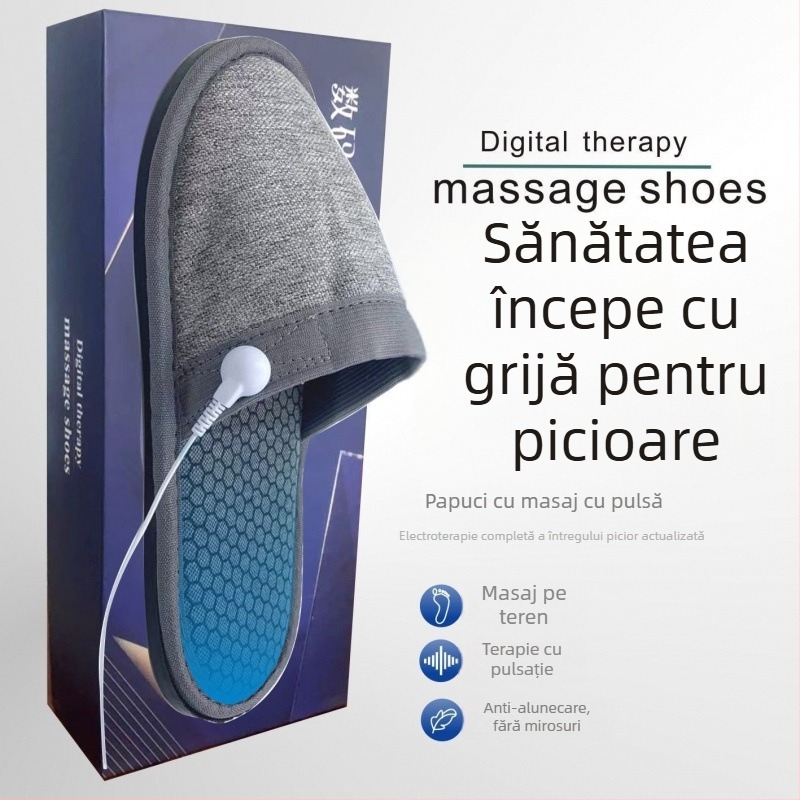 Papuci de terapie pentru picioare – încălzire și electroterapie, USB alimentare, talpă din cauciuc