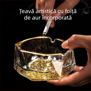 Cenușar din sticlă, stil lux ușor, brand Tongchuang, personalizare disponibilă, fără imprimare a logo-ului