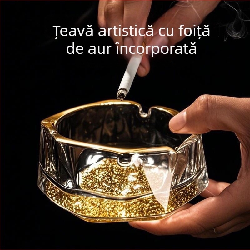 Cenușar din sticlă, stil lux ușor, brand Tongchuang, personalizare disponibilă, fără imprimare a logo-ului