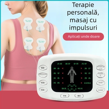 Masaj digital pentru meridiane, cu fizioterapie prin puls, alimentare USB, afișaj color LCD, ieșire duală, acupunctură electrică, model 7005