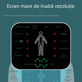 Masaj digital pentru meridiane, cu fizioterapie prin puls, alimentare USB, afișaj color LCD, ieșire duală, acupunctură electrică, model 7005