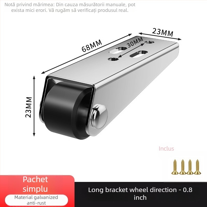 Roată pentru mobilier cu direcționare, cauciuc silențios pentru șine; Brand The First Force; Material Regular; Stil Modern și minimalist