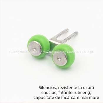 Ruloul ușii glisante cu rolă excentrică — carcasă metalică cu finisaj pulbere, anticoroziune, rază a canalului pentru frânghie 20 mm, sarcină maximă 50 kg